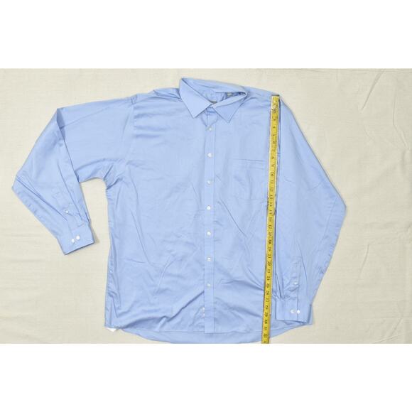 Michael Kors Tall Fit Non Iron Dress Shirt Blue Size 18.5 38/39 - Picture 4 of 8